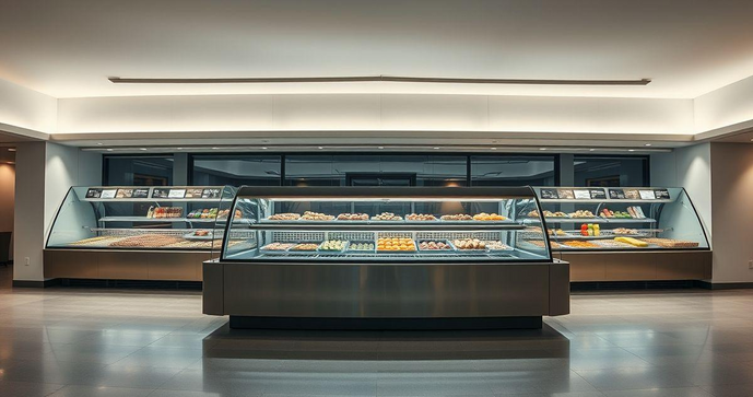Balcão de Refrigeração Alto Padrão para Comercialização de Alimentos Balcão de Refrigeração Alto Padrão para Comercialização de Alimentos